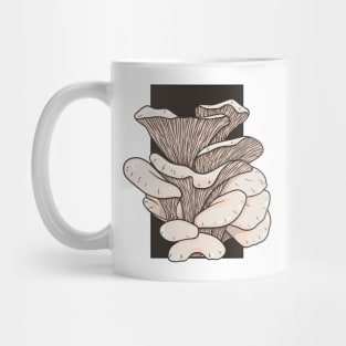 Vintage doodle illustration of Oyster Mushroom Mug